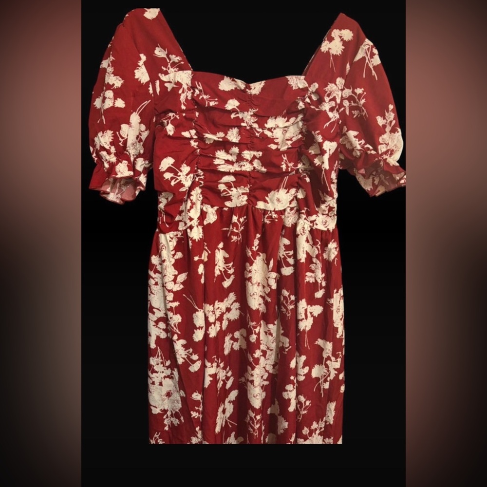 Floral Red and White dress